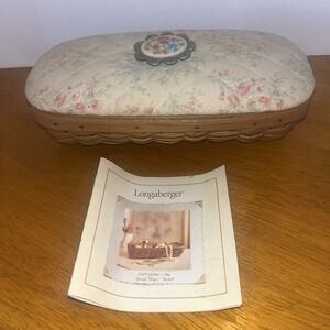 Longaberger 2003 Mother's Day Special Things Basket, Lid, Protector, And Pin